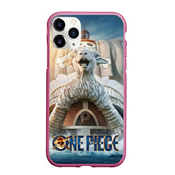 Чехол iPhone 11 Pro матовый Корабль One piece, цвет: 3D-малиновый