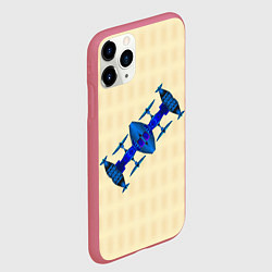 Чехол iPhone 11 Pro матовый Космическая станция из синего металла, цвет: 3D-малиновый — фото 2
