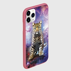 Чехол iPhone 11 Pro матовый Space leopard, цвет: 3D-малиновый — фото 2