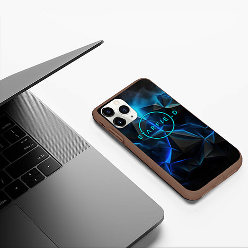 Чехол iPhone 11 Pro матовый Старфилд космическое свечение / 3D-Коричневый – фото 3