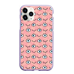 Чехол iPhone 11 Pro матовый Множественный взгляд, цвет: 3D-светло-сиреневый