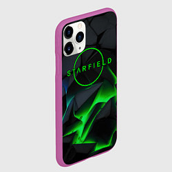 Чехол iPhone 11 Pro матовый Stafield logo green fire, цвет: 3D-фиолетовый — фото 2