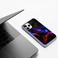 Чехол iPhone 11 Pro матовый Starfield red logo, цвет: 3D-светло-сиреневый — фото 2