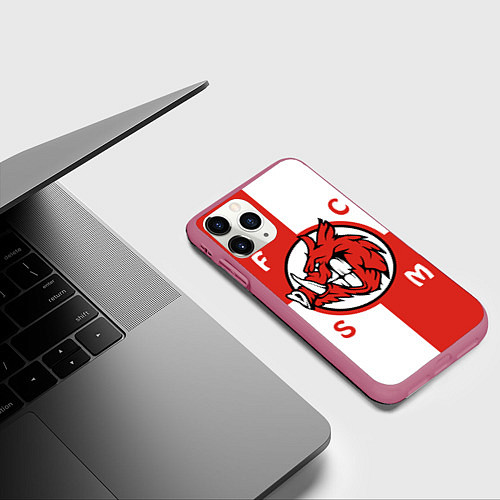 Чехол iPhone 11 Pro матовый FCSM мясо / 3D-Малиновый – фото 3