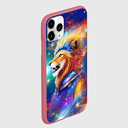 Чехол iPhone 11 Pro матовый Космический лев - неоновое свечение, цвет: 3D-малиновый — фото 2