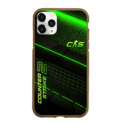 Чехол iPhone 11 Pro матовый CS2 green neon, цвет: 3D-коричневый