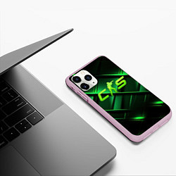 Чехол iPhone 11 Pro матовый CS2 green background, цвет: 3D-розовый — фото 2