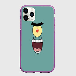 Чехол iPhone 11 Pro матовый Планктон злодей, цвет: 3D-фиолетовый
