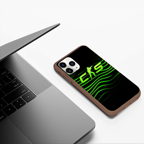 Чехол iPhone 11 Pro матовый CS2 green logo / 3D-Коричневый – фото 3