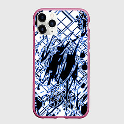 Чехол iPhone 11 Pro матовый Кибернетическая клякса синяя