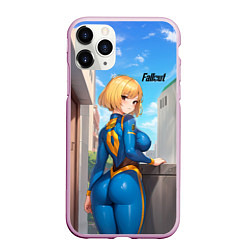 Чехол iPhone 11 Pro матовый Fallout game girl, цвет: 3D-розовый