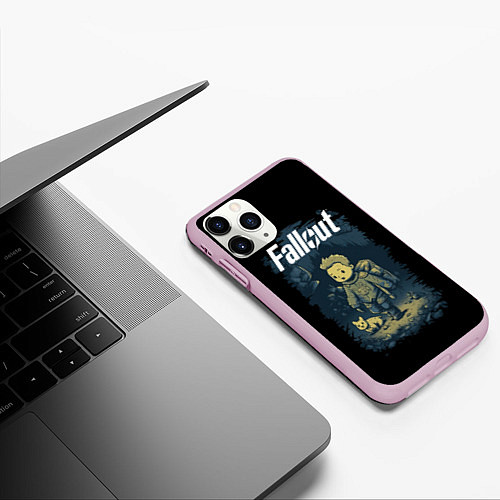 Чехол iPhone 11 Pro матовый Fallout boy / 3D-Розовый – фото 3