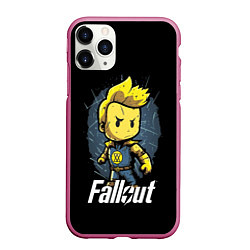 Чехол iPhone 11 Pro матовый Fallout boy, цвет: 3D-малиновый