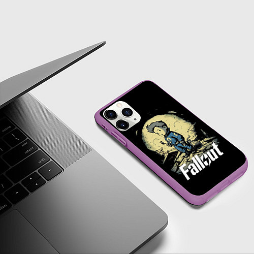 Чехол iPhone 11 Pro матовый Fallout boy / 3D-Фиолетовый – фото 3