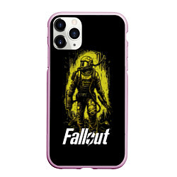 Чехол iPhone 11 Pro матовый Fallout green style, цвет: 3D-розовый