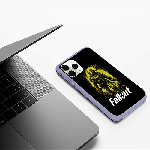 Чехол iPhone 11 Pro матовый Fallout green style / 3D-Светло-сиреневый – фото 3