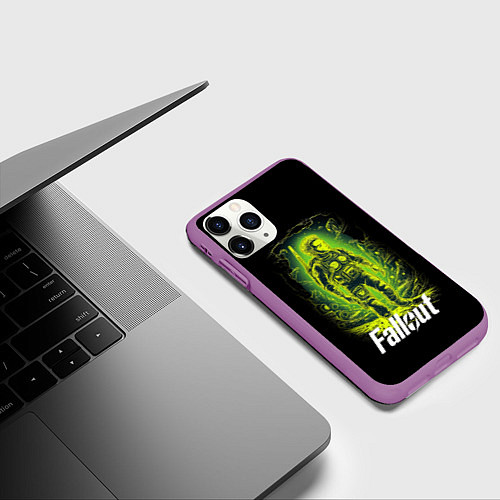 Чехол iPhone 11 Pro матовый Fallout game poster style / 3D-Фиолетовый – фото 3