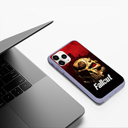 Чехол iPhone 11 Pro матовый Фалаут шлем от брони, цвет: 3D-светло-сиреневый — фото 2
