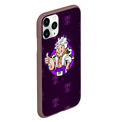 Чехол iPhone 11 Pro матовый One piece - Луффи в стиле Пип-Бой, цвет: 3D-коричневый — фото 2