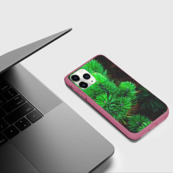 Чехол iPhone 11 Pro матовый Зелёный лес России, цвет: 3D-малиновый — фото 2