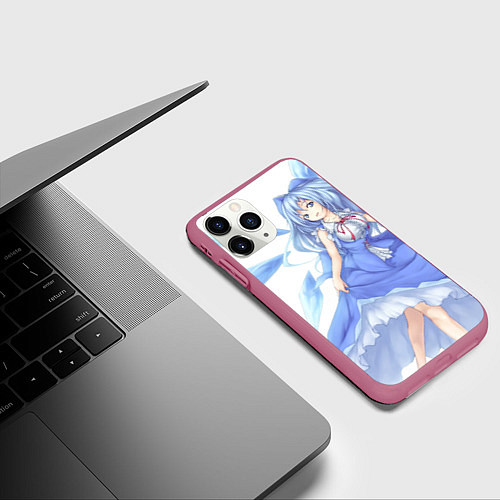 Чехол iPhone 11 Pro матовый Touhou Project Cirno Chiruno 9 / 3D-Малиновый – фото 3