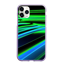 Чехол iPhone 11 Pro матовый Green geometry abstract, цвет: 3D-светло-сиреневый
