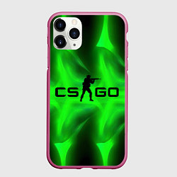 Чехол iPhone 11 Pro матовый CSGO green logo, цвет: 3D-малиновый