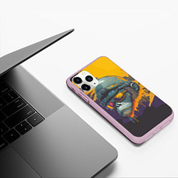 Чехол iPhone 11 Pro матовый Горилла авиатор, цвет: 3D-розовый — фото 2