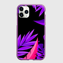 Чехол iPhone 11 Pro матовый Floral composition - neon, цвет: 3D-фиолетовый