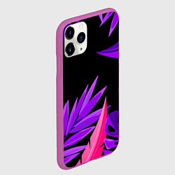 Чехол iPhone 11 Pro матовый Floral composition - neon, цвет: 3D-фиолетовый — фото 2