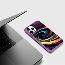 Чехол iPhone 11 Pro матовый Gradient vortex, цвет: 3D-фиолетовый — фото 2