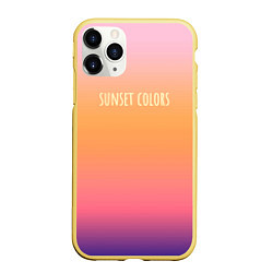 Чехол iPhone 11 Pro матовый Sunset colors градиент