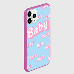 Чехол iPhone 11 Pro матовый Baby - Barbie style: blue pattern, цвет: 3D-фиолетовый — фото 2