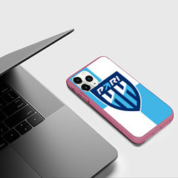 Чехол iPhone 11 Pro матовый ФК Нижний Новгород, цвет: 3D-малиновый — фото 2