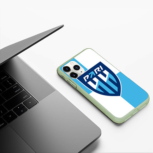 Чехол iPhone 11 Pro матовый ФК Нижний Новгород / 3D-Салатовый – фото 3