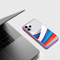 Чехол iPhone 11 Pro матовый Российские флаги, цвет: 3D-фиолетовый — фото 2