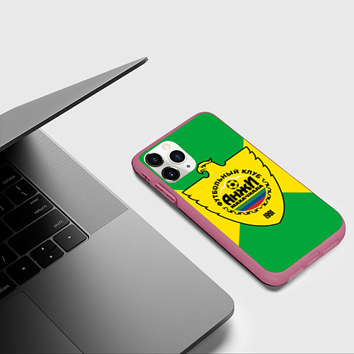 Чехол iPhone 11 Pro матовый ФК Анжи / 3D-Малиновый – фото 3