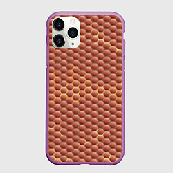 Чехол iPhone 11 Pro матовый Красная броня с желтым отливом, цвет: 3D-фиолетовый