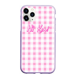 Чехол iPhone 11 Pro матовый Hi Ken - фраза и костюм Барби, цвет: 3D-светло-сиреневый