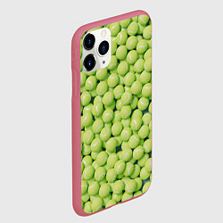 Чехол iPhone 11 Pro матовый Узор из теннисных мячей, цвет: 3D-малиновый — фото 2