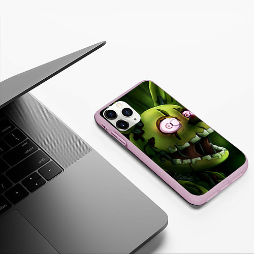 Чехол iPhone 11 Pro матовый Спрингтрап в атаке / 3D-Розовый – фото 3