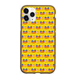 Чехол iPhone 11 Pro матовый Утята паттерн, цвет: 3D-коричневый