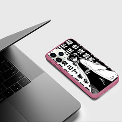 Чехол iPhone 11 Pro матовый Рукия и иероглифы - Блич, цвет: 3D-малиновый — фото 2