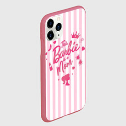 Чехол iPhone 11 Pro матовый Эта барби - мама: розово-белая полоска, цвет: 3D-малиновый — фото 2