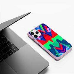 Чехол iPhone 11 Pro матовый Abstract mirror composition, цвет: 3D-розовый — фото 2