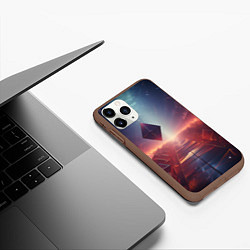 Чехол iPhone 11 Pro матовый 3D Ромб, цвет: 3D-коричневый — фото 2