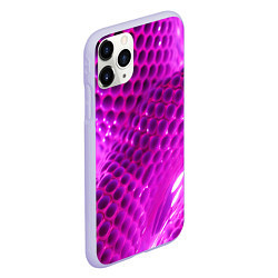 Чехол iPhone 11 Pro матовый Розовые объемные соты, цвет: 3D-светло-сиреневый — фото 2
