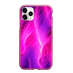Чехол iPhone 11 Pro матовый Pink abstract texture, цвет: 3D-малиновый