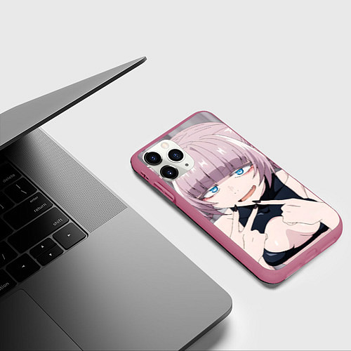Чехол iPhone 11 Pro матовый Yofukashi no Uta Надзуна Нанакуса / 3D-Малиновый – фото 3