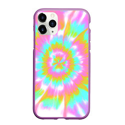 Чехол iPhone 11 Pro матовый Tie-Dye кислотный в стиле барби, цвет: 3D-фиолетовый